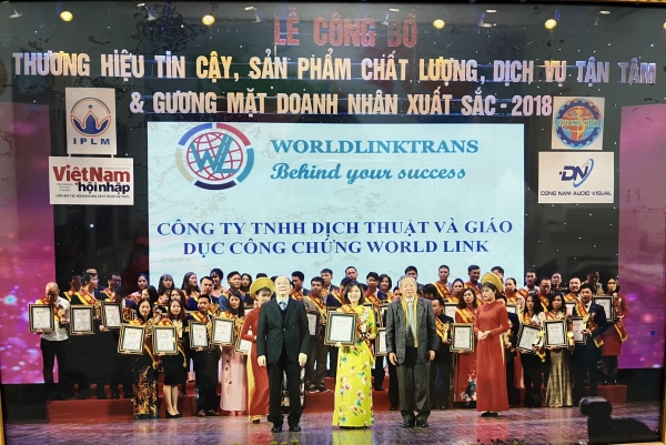 Giải thưởng - Tư Vấn Và Dịch Thuật World Link - Công Ty TNHH Dịch Thuật Và Tư Vấn Dịch Vụ Quốc Tế World Link